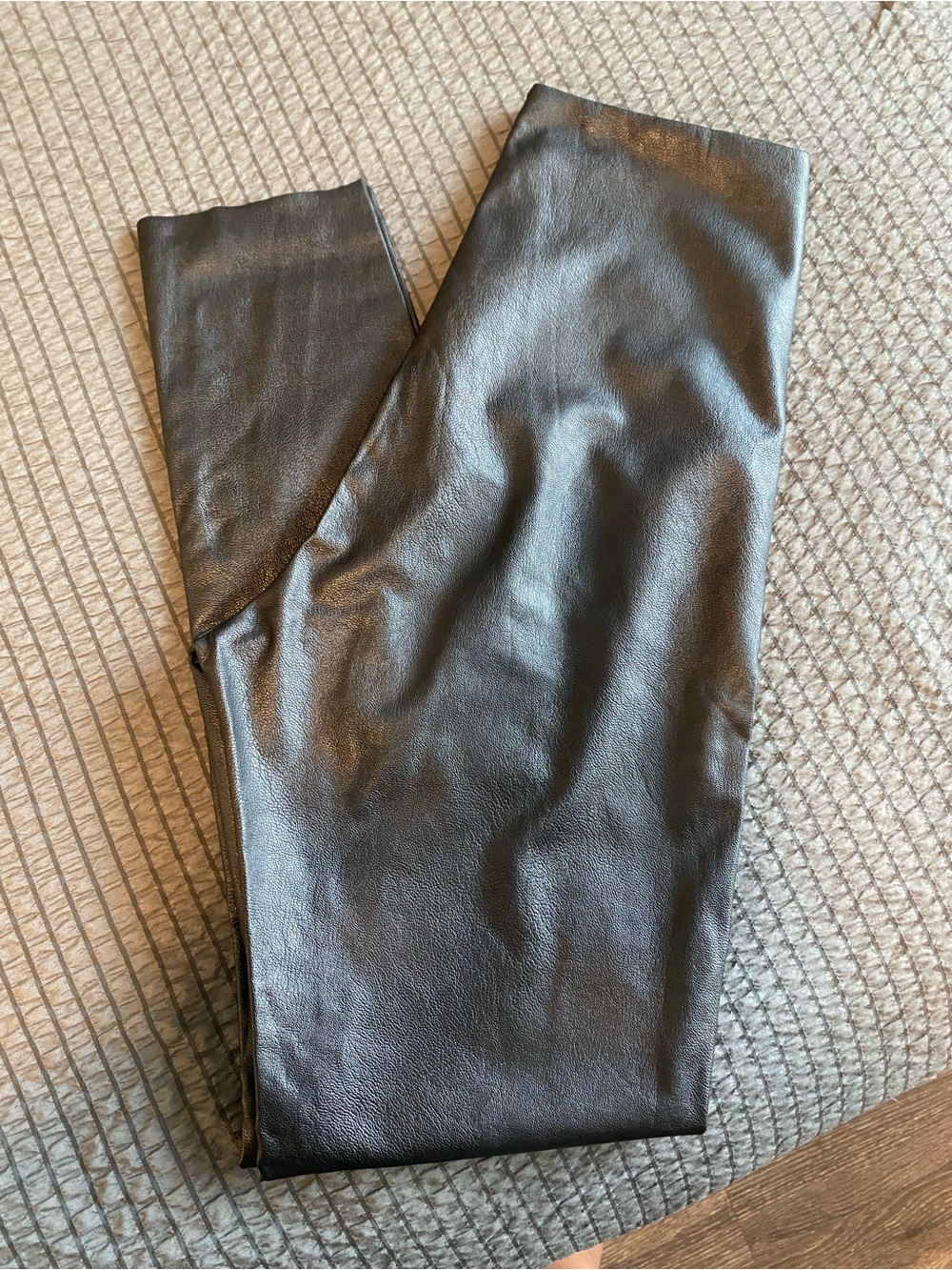 Black Faux Leather Leggings - Sleek Women's Leggings